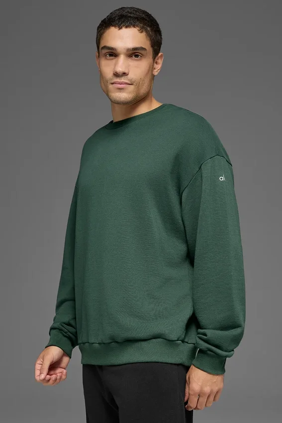 Chill-Pullover mit Rundhalsausschnitt – Kleegrün