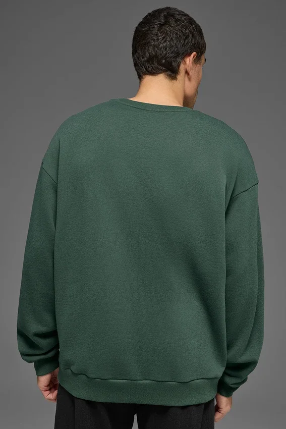 Chill-Pullover mit Rundhalsausschnitt – Kleegrün