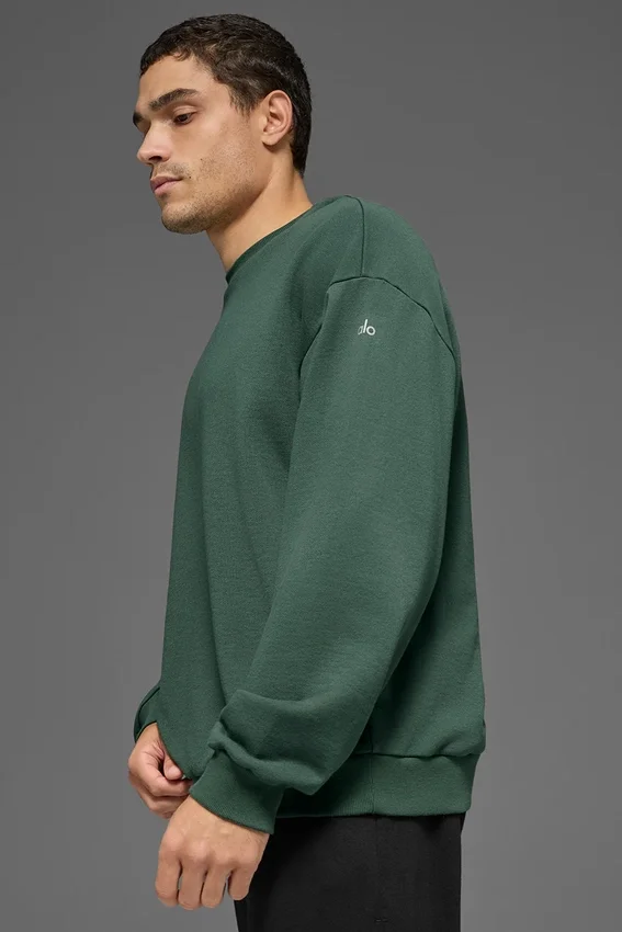 Chill-Pullover mit Rundhalsausschnitt – Kleegrün