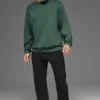 Chill-Pullover mit Rundhalsausschnitt – Kleegrün
