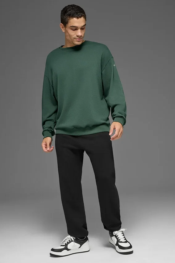 Chill-Pullover mit Rundhalsausschnitt – Kleegrün