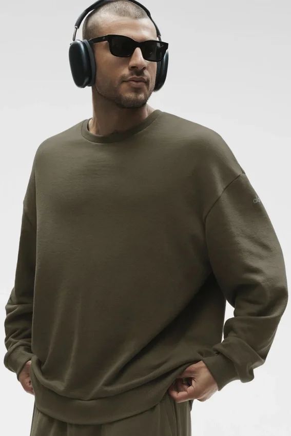 Chill-Pullover mit Rundhalsausschnitt – Olive Tree