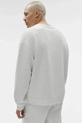 Chill Pullover mit Rundhalsausschnitt – Weiß meliert