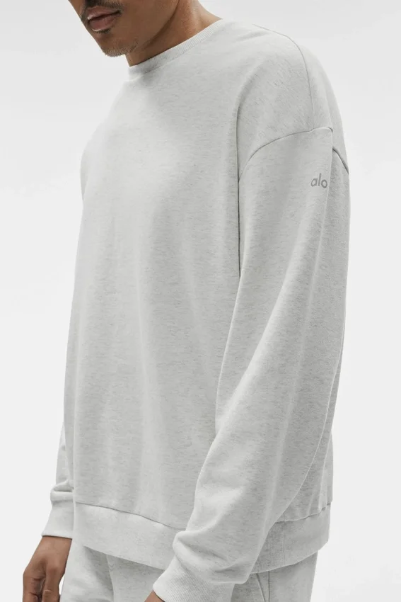 Chill Pullover mit Rundhalsausschnitt – Weiß meliert