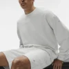 Chill Pullover mit Rundhalsausschnitt – Weiß meliert