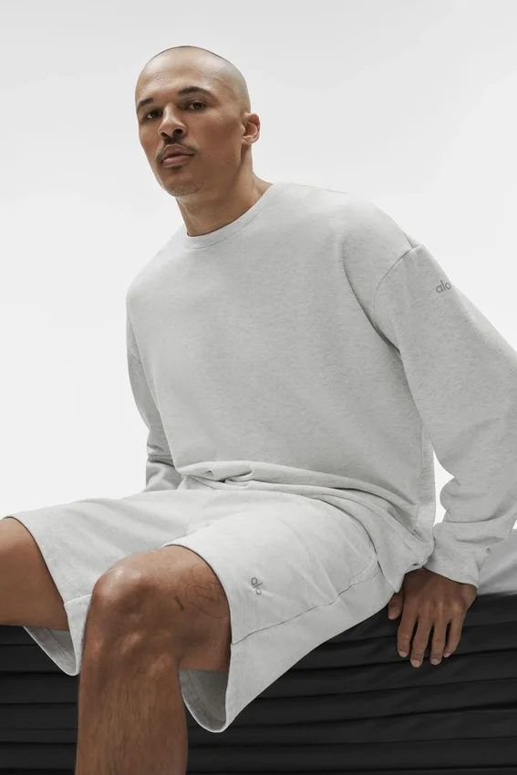 Chill Pullover mit Rundhalsausschnitt – Weiß meliert