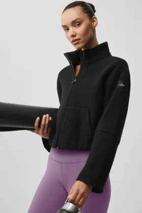 City Girl-Jacke aus doppelseitiger Wolle – Schwarz