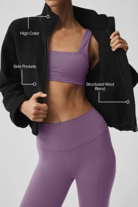 City Girl-Jacke aus doppelseitiger Wolle – Schwarz