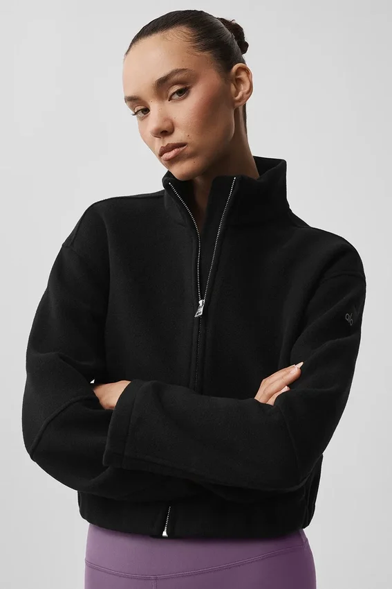 City Girl-Jacke aus doppelseitiger Wolle – Schwarz