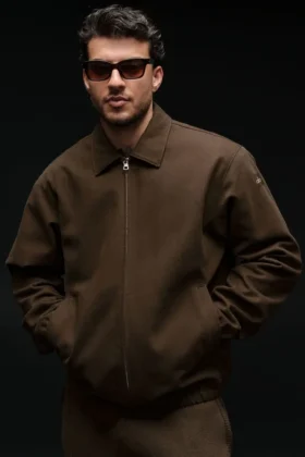 Coaches-Jacke aus Baumwoll-Canvas – Espresso