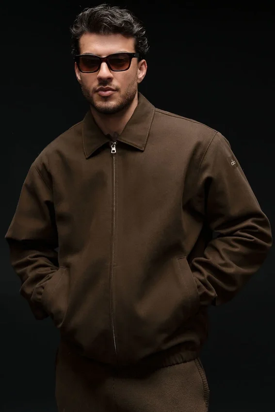 Coaches-Jacke aus Baumwoll-Canvas – Espresso