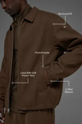 Coaches-Jacke aus Baumwoll-Canvas – Espresso