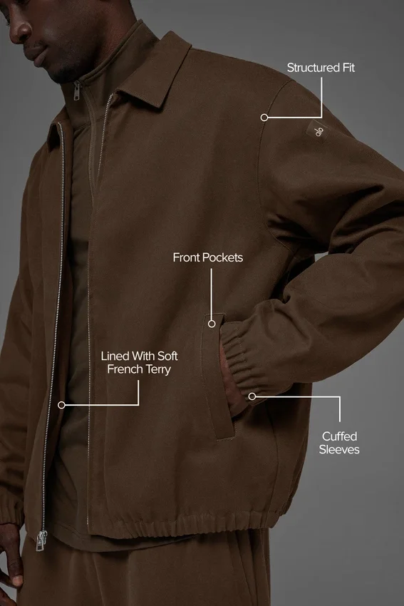 Coaches-Jacke aus Baumwoll-Canvas – Espresso