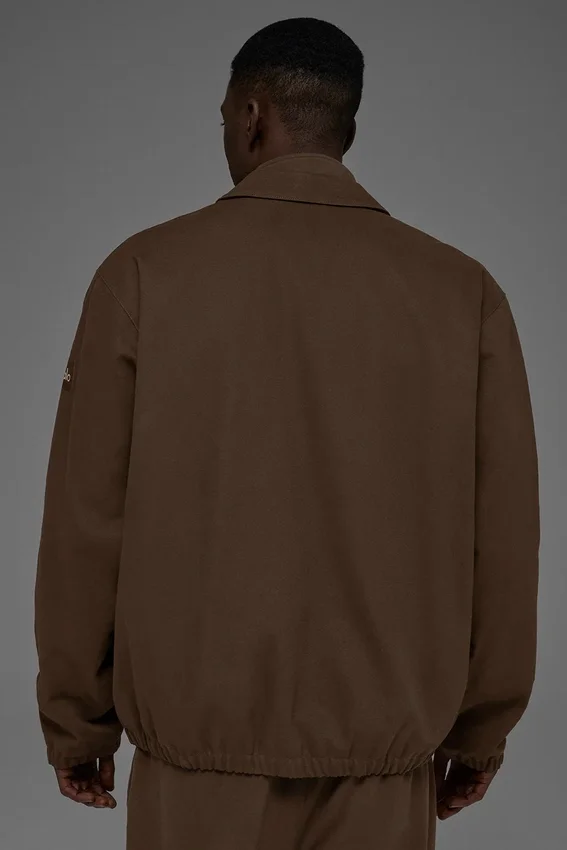 Coaches-Jacke aus Baumwoll-Canvas – Espresso
