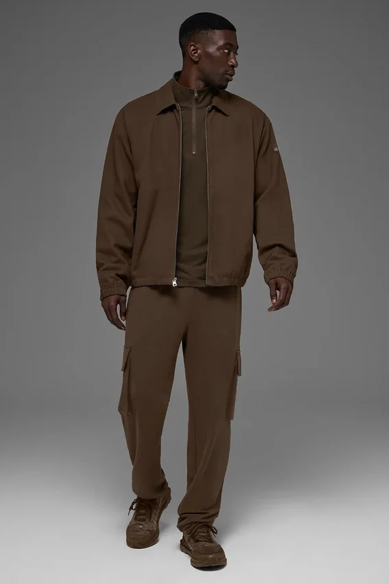 Coaches-Jacke aus Baumwoll-Canvas – Espresso