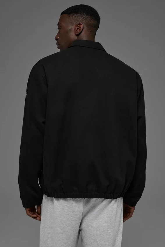 Coaches-Jacke aus Baumwoll-Canvas – Schwarz