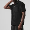 Coastal Terry Button-up – Schwarz