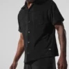 Coastal Terry Button-up – Schwarz