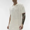 Coastline Knit Kurzarmshirt – Elfenbein