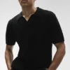 Coastline Knit Kurzarmshirt – Schwarz
