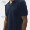 Coastline-Strick-Polo mit Kurzarmshirts – Marineblau