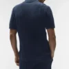 Coastline-Strick-Polo mit Kurzarmshirts – Marineblau