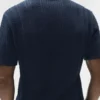 Coastline-Strick-Polo mit Kurzarmshirts – Marineblau