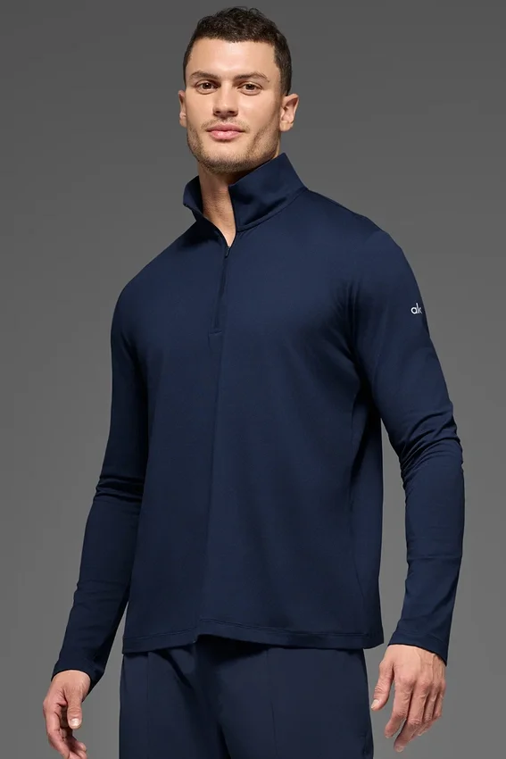 Conquer 1/4-Reißverschluss Reform Langarmshirt – Marineblau