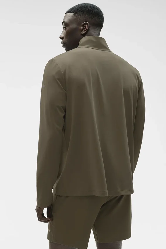 Conquer 1/4-Reißverschluss Reform Langarmshirt – Olive Tree
