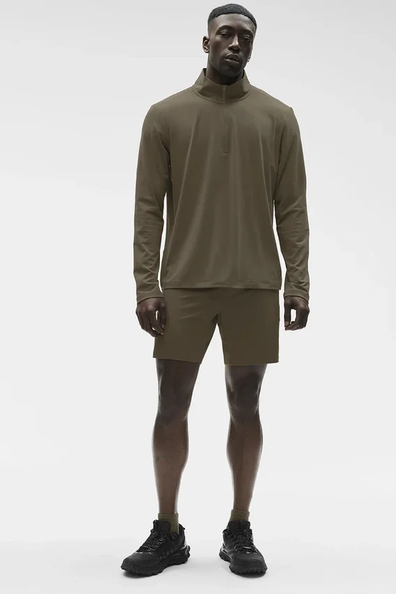 Conquer 1/4-Reißverschluss Reform Langarmshirt – Olive Tree