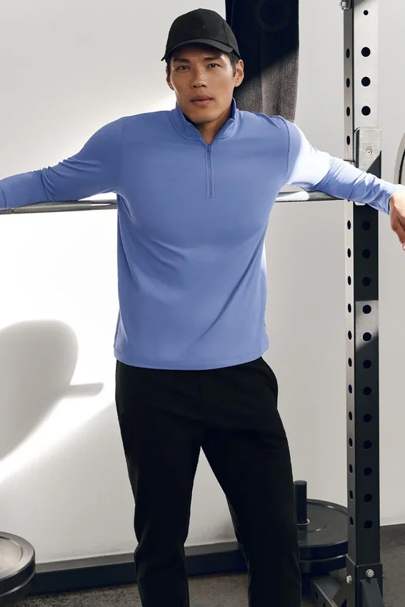 Conquer 1/4-Reißverschluss Reform Langarmshirt – Provence-Blau