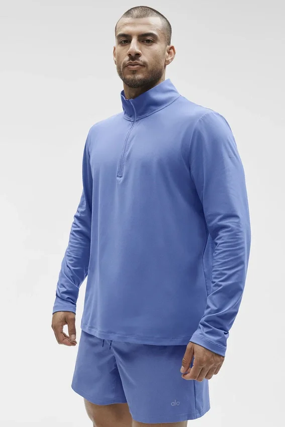 Conquer 1/4-Reißverschluss Reform Langarmshirt – Provence-Blau