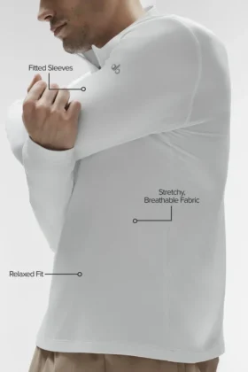 Conquer 1/4-Reißverschluss Reform Langarmshirt – Weiß