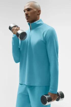 Conquer 1/4 Zip Reform Langarmshirt – Blue Breeze