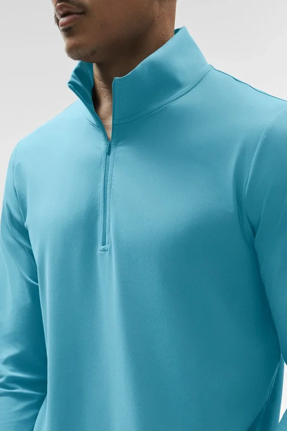 Conquer 1/4 Zip Reform Langarmshirt – Blue Breeze