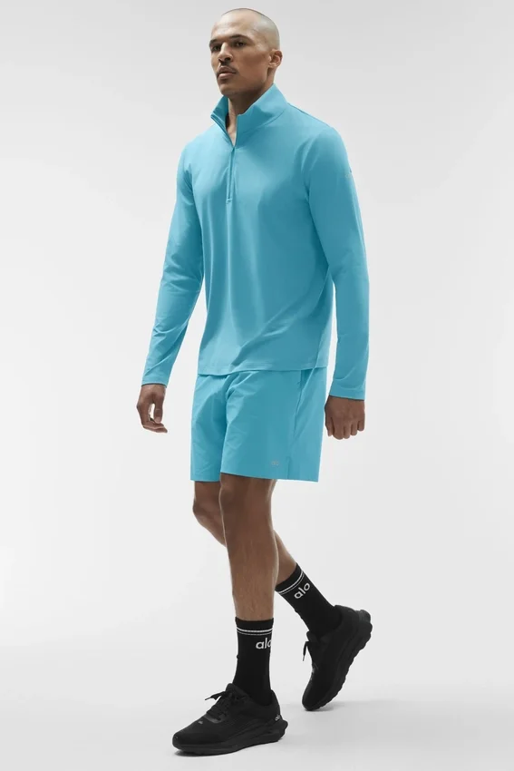 Conquer 1/4 Zip Reform Langarmshirt – Blue Breeze