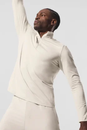 Conquer 1/4 Zip Reform Langarmshirt – Bone