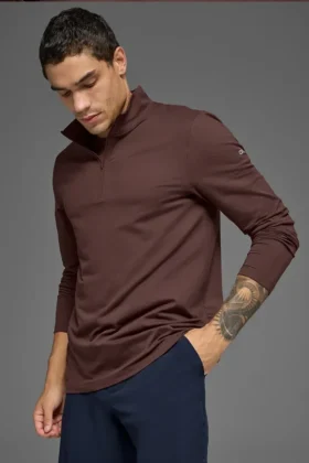 Conquer 1/4 Zip Reform Langarmshirt – Brownstone