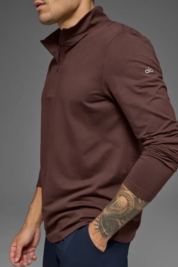 Conquer 1/4 Zip Reform Langarmshirt – Brownstone