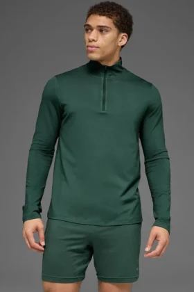 Conquer 1/4 Zip Reform Langarmshirt – Clover Green
