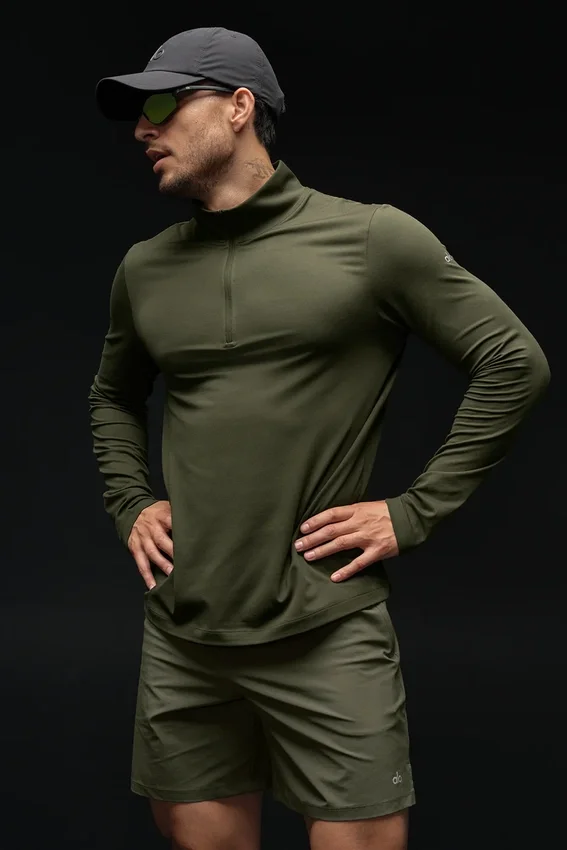 Conquer 1/4 Zip Reform Langarmshirt – Green Olive