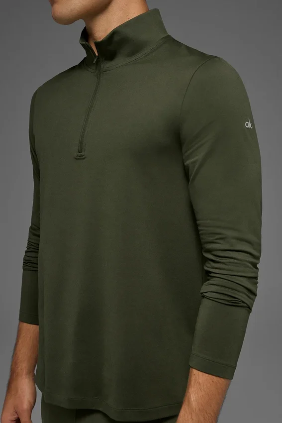 Conquer 1/4 Zip Reform Langarmshirt – Green Olive