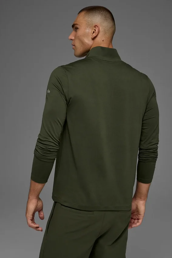 Conquer 1/4 Zip Reform Langarmshirt – Green Olive