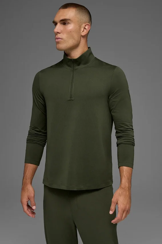 Conquer 1/4 Zip Reform Langarmshirt – Green Olive