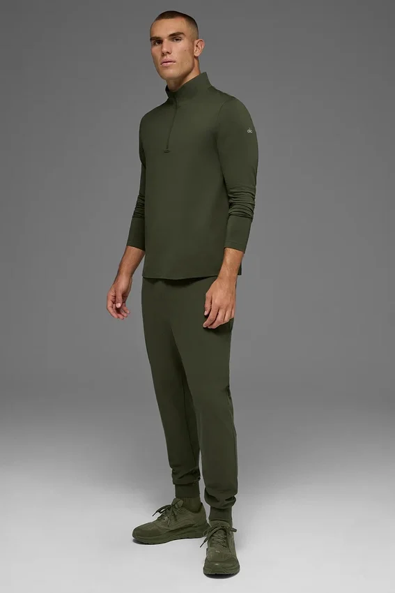 Conquer 1/4 Zip Reform Langarmshirt – Green Olive