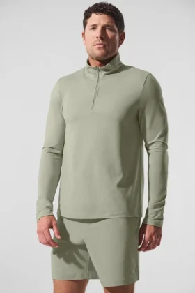 Conquer 1/4 Zip Reform Langarmshirt – Limestone