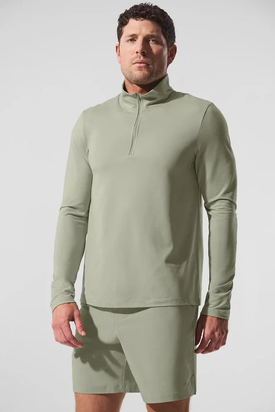 Conquer 1/4 Zip Reform Langarmshirt – Limestone