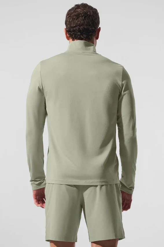 Conquer 1/4 Zip Reform Langarmshirt – Limestone