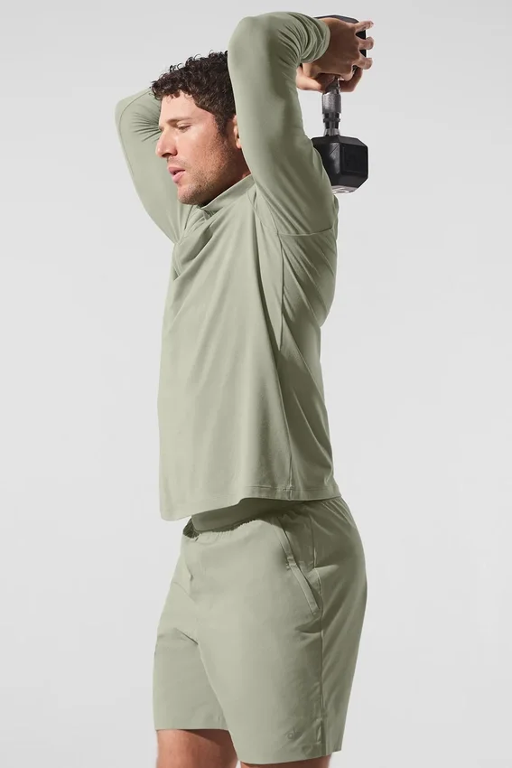 Conquer 1/4 Zip Reform Langarmshirt – Limestone
