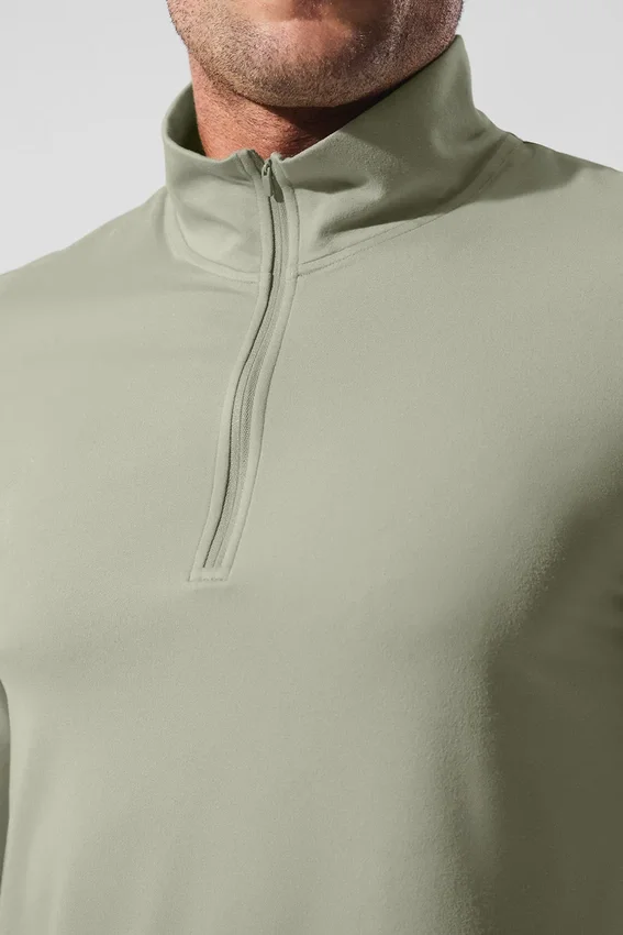 Conquer 1/4 Zip Reform Langarmshirt – Limestone